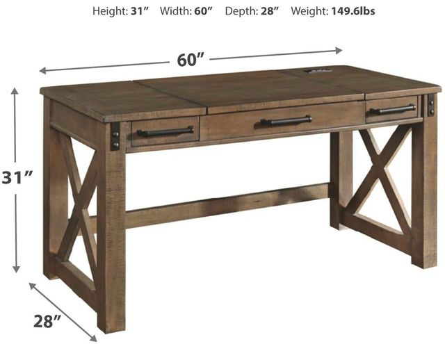 Signature Design by Ashley® Aldwin Gray Office Lift Top Desk-2