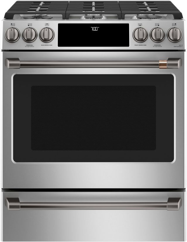 Café™ Brushed Black Front Control Gas Knobs and Handle Kit-3