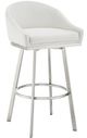 Armen Living Eleanor Brushed Stainless Steel/White Steel 30'' Barstool-0
