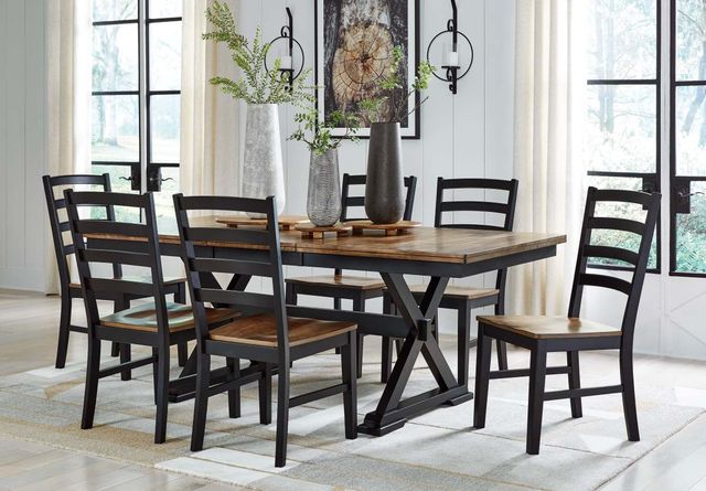 Signature Design by Ashley® Wildenauer 7-Piece Brown/Black Dining Table Set-3