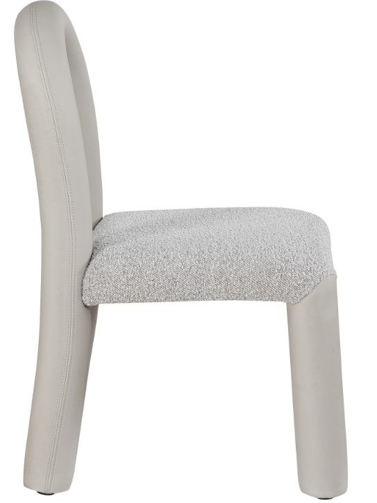 Meridian Furniture Amari Cream/Taupe Leather Upholstered Dining Chair-3