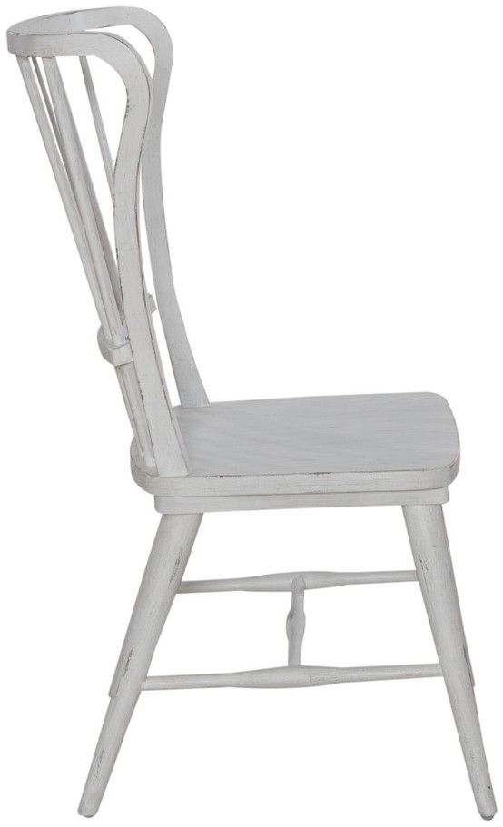 Liberty Furniture River Place Riverstone White Windsor Back Side Chair-3