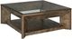 Hammary® Hidden Treasures Burl Glass Top Cocktail Table with Brown Base-0