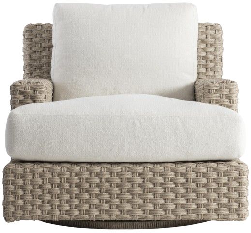 Bernhardt Trieste Bernhardt Exteriors Pampas/White Fabric/Woven Outdoor Swivel Chair-1