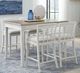 American WoodCrafters Beach Comber 7-Piece Brown/Weathered White Counter Dining Set -1