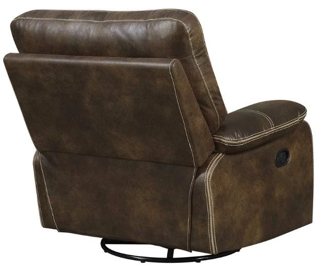 Emerald Home Jessie James Brown Manual Swivel Glider Recliner-3