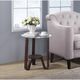 ACME Furniture Darby Glass Top End Table with Dark Walnut Base-1