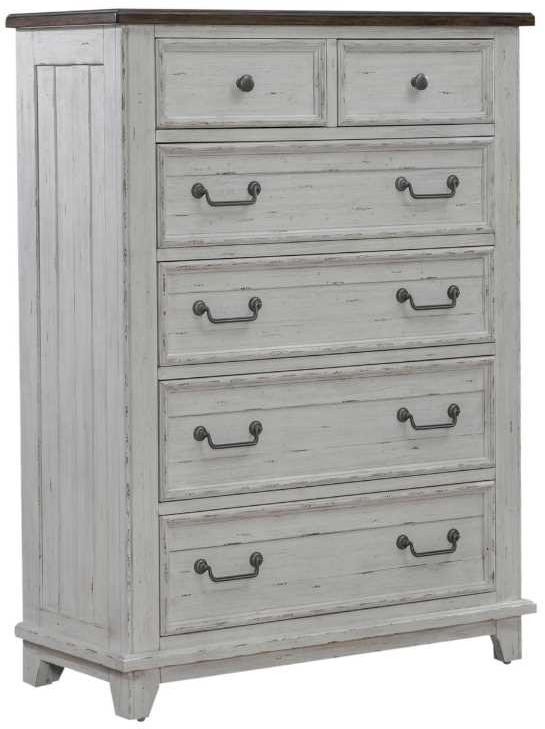 Liberty Furniture River Place Riverstone White/Tobacco Chest-0