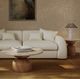 TOV Furniture Cynthia Travertine/Walnut Brown Concrete Indoor/Outdoor Coffee Table-1