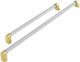 Bertazzoni Master Series 2-Piece Stainless Steel Refrigerator Handle Kit with Gold Accent-0