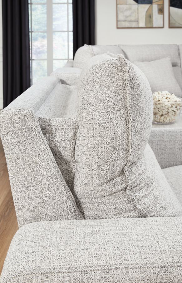 Signature Design by Ashley® Modmax II 7-Piece Stone Power Reclining Curved Sectional with Chaise and Audio Consoles-2