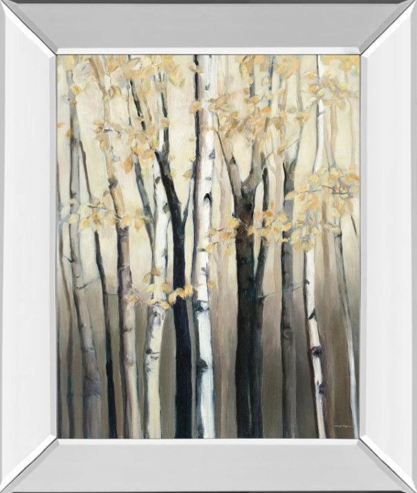 Classy Art Golden Birch I by Julia Purinton Mirror Framed Wall Art-1