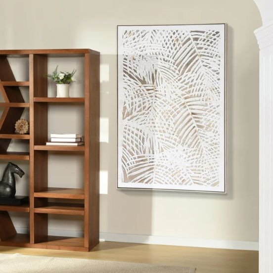 Stylecraft Palm Leaves In White Wall Art-1