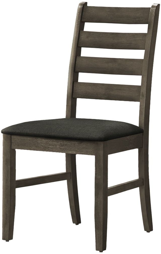 Monarch Specialties Inc. 2-Piece Antique Grey/Dark Grey Fabric 38" Upholstered Dining  Side Chairs S-2