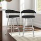 Armen Living Chelsea Black/Brushed Stainless Steel Swivel Counter Stool-2