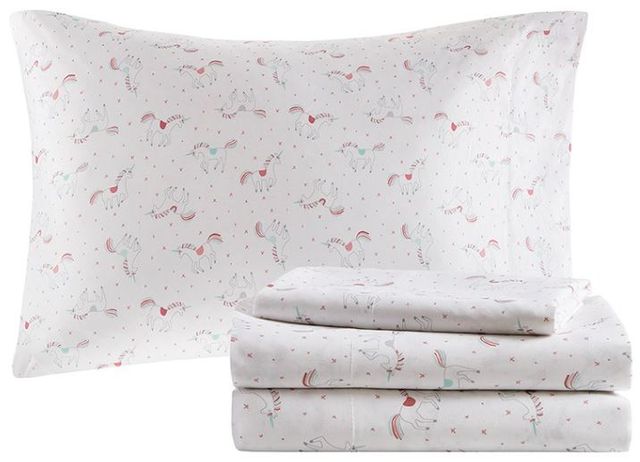 Olliix by Mi Zone Kids Alicia Pink Twin Rainbow Metallic Printed Stars Complete Bed and Sheet Set-2