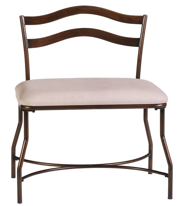 HH2 Home Windsor Beige/Bronze Vanity Bench-0