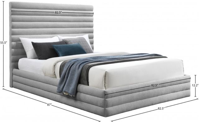 Meridian Furniture Maxwell Grey King Upholstered Panel Bed-3