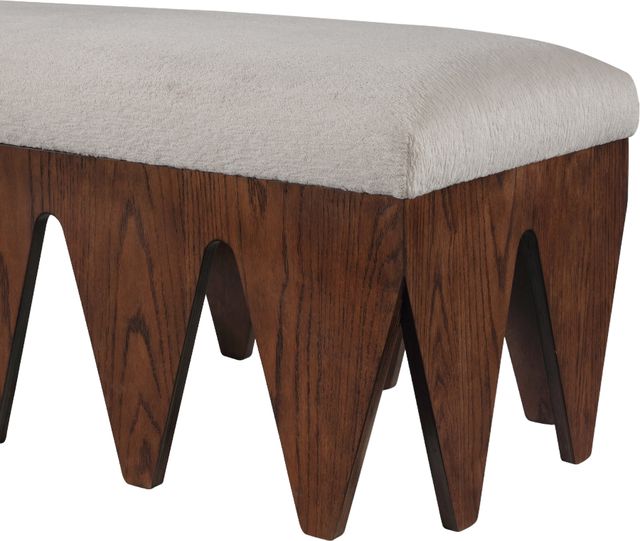 Meridian Furniture Altair Beige/Walnut Fabric Upholstered Bench-3