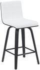 Armen Living Vienna 2-Piece Black Brushed/White Swivel Counter Stool Set-0