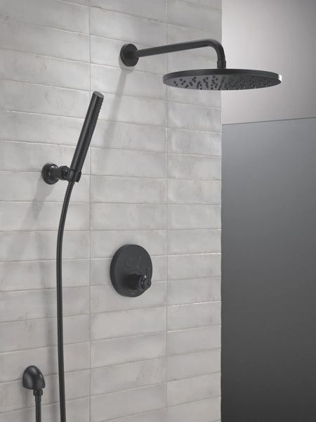 Delta Universal Showering Components Matte Black Single-Setting Metal Raincan Shower Head-3