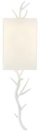 Currey & Company Baneberry Gesso White Wall Sconce-1