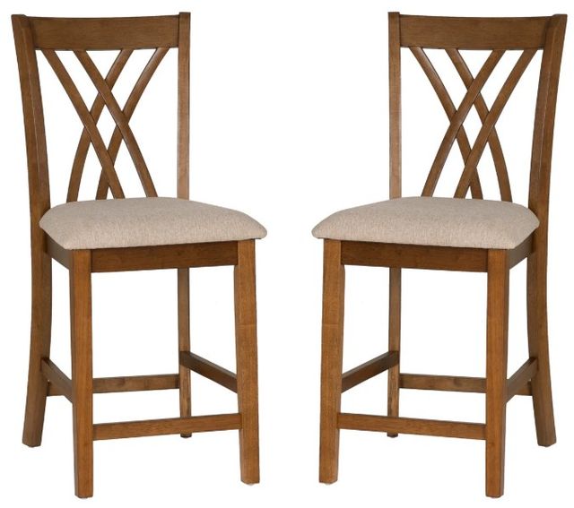 Powell® Starla 2-Piece Brown Counter Stool Set-0