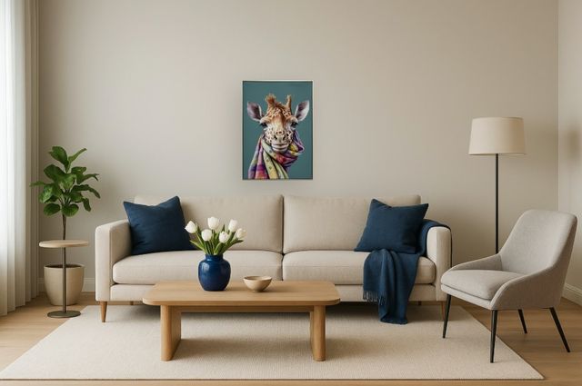 Classy Living Untamed Giraffe Colorful Scarf Wall Art-1