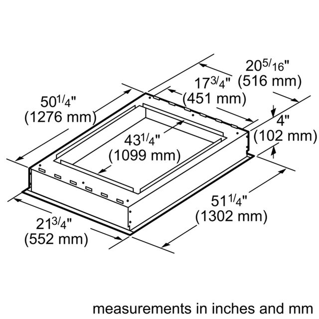 Thermador® 51.25" Stainless Steel Liner for Professional Series Custom Insert-1