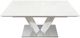 Mazin Furniture Yannis White Dining Table with Chrome Base -1