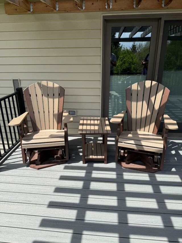 Creekside Classic Back Swivel Glider w/ End Table Set-1