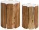 Stylecraft 2-Piece White Side Table with Natural Base Set-0