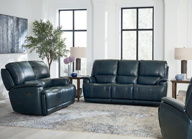 Bassett® Furniture Club Level Burlington Navy Power Reclining Loveseat-2