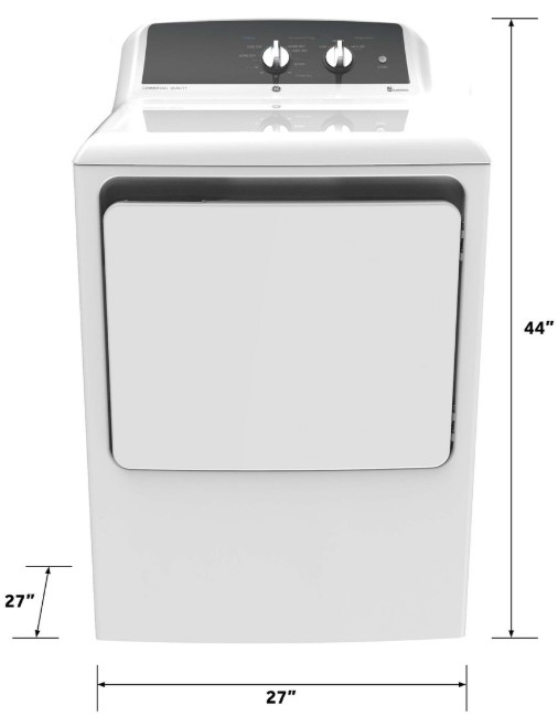 GE® 6.2 Cu. Ft. White Front Load Electric Dryer| Don's Appliances