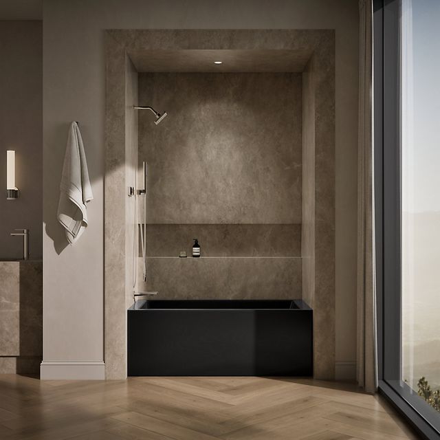 KOHLER® Underscore® Black" 60" x 30" Bath - Left Drain-3