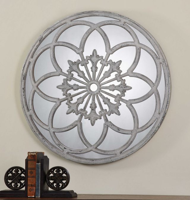 Uttermost® Conselyea Aged Ivory Round Mirror-1