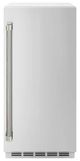 ZLINE Autograph Edition Touchstone 15" 66 lb. Stainless Steel Gourmet Ice Maker with Drain Pump and Solid Stainless Steel Door with Polished Nickel Helix Handle-0