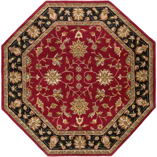 Surya Crowne Burgundy 8' Octagon Area Rug-0