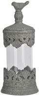 A & B Home Clear/Gray Floating Fleur Jar-0