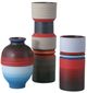 Currey & Company Happy 80's 3-Piece Black/Blue/Orange/Red Vase Set-0