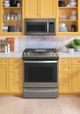 GE® 30" Fingerprint Resistant Slate Slide In Convection Gas Range-4