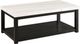 Elements International Marcello White Marble Top Coffee Table with Black Base-0