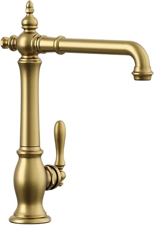 KOHLER® Artifacts® Vibrant Brushed Moderne Brass Single-Handle Kitchen Sink Faucet-0