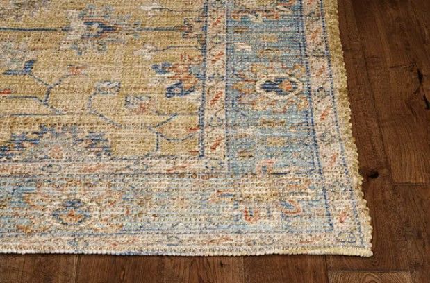 KAS Rugs Morris Gold/Lt Blue Karissa 5'x7' Area Rug-1