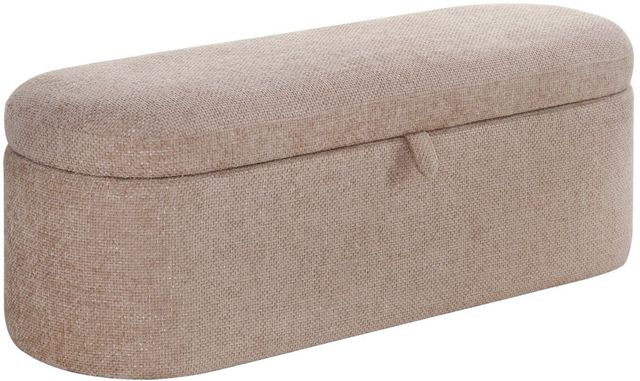 Crown Mark Philipa Mauve Tweed Storage Bench-0