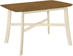 Monarch Specialties Inc. Oak 48" Dining Table with Cream Base