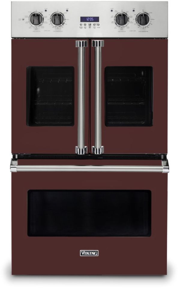 Viking® 7 Series 30" Kalamata Red Professional Built In Double Electric French Door Wall Oven-0