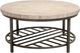 Riverside Furniture Capri Alabaster Travertine Coffee Table with Black Base-1