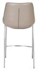 Zuo Modern Magnus Set of 2 Gray/Silver Counter Chairs-3