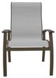 Telescope Casual Belle Isle Abalone/Beachwood Aluminum/Fabric Outdoor Sling Supreme Arm Chair with Boardwalk Rustic Polymer Arm Accent-1